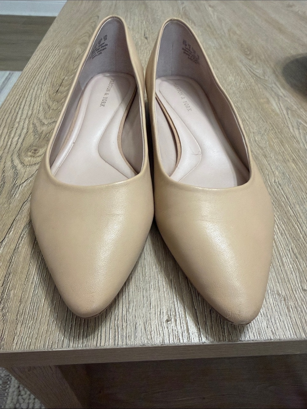 Preston & York Pointed Toe Flats in Beige